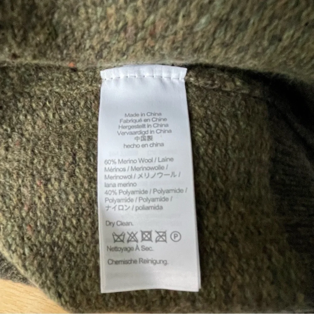 J. Crew Rugged Merino 1/4 Zip Black Gray Knit Pullover Sweater 47042